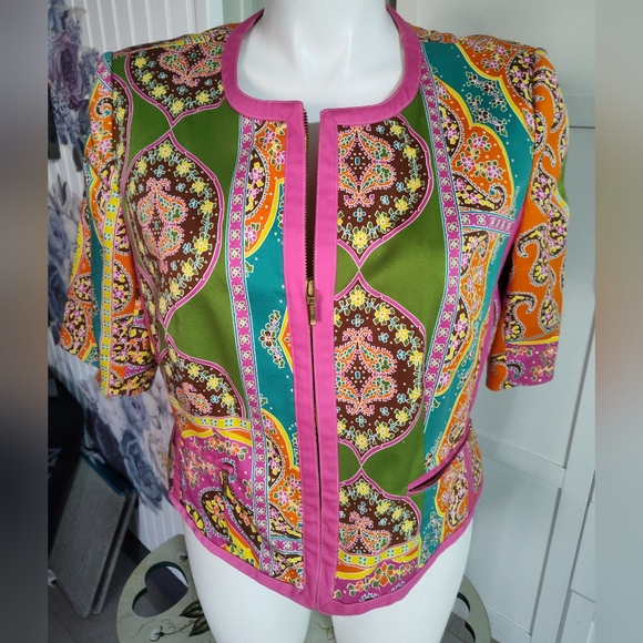 PETER NYGARD WOMEN'S ZIP FRONT SHACKET SIZE 16 Upscale Boho COTTON BLEND LINED - Picture 1 of 10